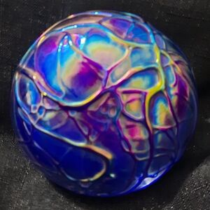 Anton intaglio art glass paperweight
